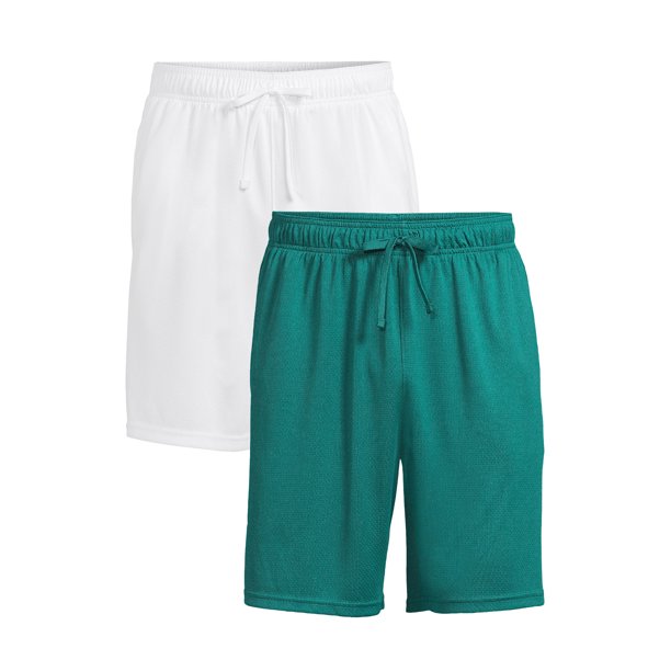 Athletic Works Men's and Big Men's Active Dazzle Shorts, 2-Pack, Up to ...