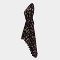 thumbnail image 2 of MORTTIC Women's Bohemian Western Style Floral Dress - V-Neck Ruffle Trim A-Line Dress with Asymmetrical Hem Floral，S, 2 of 3