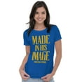 thumbnail image 3 of Made His Image Jesus Christian Womens Slim Fit Graphic Tee Brisco Brands S, 3 of 5