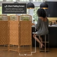 thumbnail image 5 of Red Lantern 4 ft. Short Fiber Weave Folding Screen - Dark Beige - 3 Panels, 5 of 7
