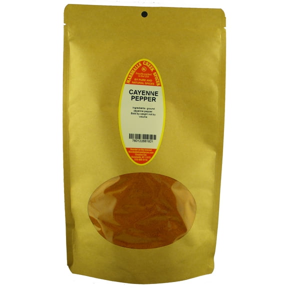 Marshalls Creek Spices CAYENNE PEPPER 10 oz. Kraft Stand Up Pouch ECO Friendly Recyclable Mailer