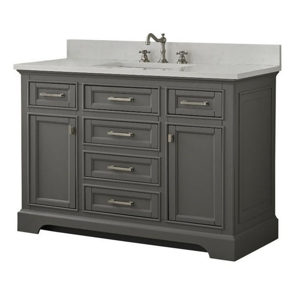 Design Element Milano 48" Solid Birch Hardwood Single Vanity in Grey