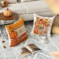 thumbnail image 4 of Sm:)e Set of 4 Fall Pillow Covers 18x18 Inch - Autumn Decorative Throw Pillowcases with Pumpkin, Sunflowers and Happy Fall, 4 of 7