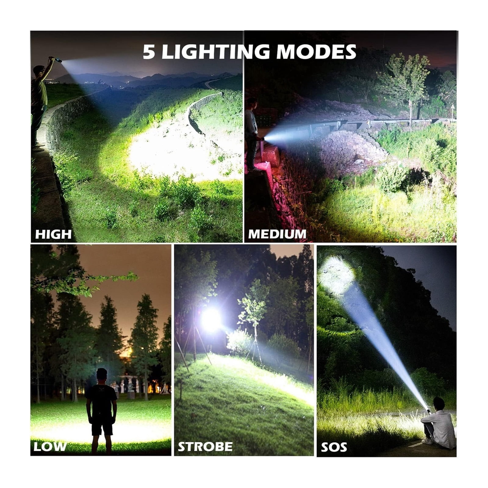 Rechargeable LED Flashlights High Lumens, 990000 Lumens Super Bright Flashlight with 5 Modes & Waterproof, Powerful Handheld Flashlight for Camping Emergencies