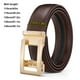 thumbnail image 4 of Cinturón de cuero sin agujero para mujer | Cinturón de trinquete automático para mujer y hombre | Ajustable a doble cara de 1,38 pulgadas de ancho | Hebilla de aleación de oro | Negro Azul | Traje, 4 of 8