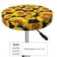 thumbnail image 4 of Round Bar Stool Seat Covers, sunflower floral leaf hand drawn Elastic Round Chair Cover Stool Seat Slipcover Bar Stool Cushions Round Pad for 12-14 inch, 4 of 7