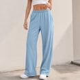 thumbnail image 4 of Women's Wide Leg Sweatpants High Waisted Baggy Lounge Pants with Pockets Soft Oversized Joggers, 2XL, 4 of 7
