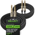 thumbnail image 1 of Cable para Guitarra Eléctrica GearIT Negro Trenzado de Nailon 3 Metros Paquete de 2, 1 of 6