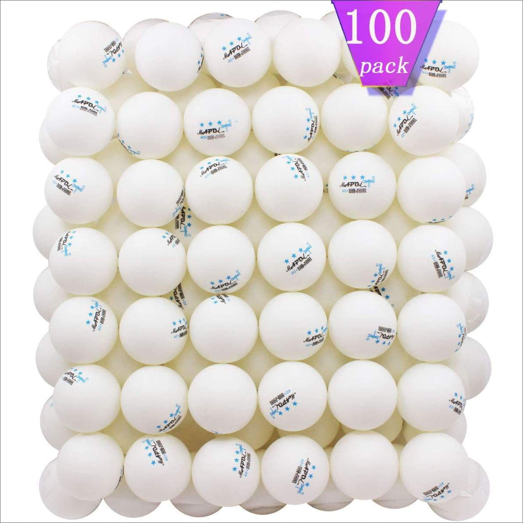 MAPOL 50 White 3-star Table Tennis Balls Premium Training Ping Pong Balls 