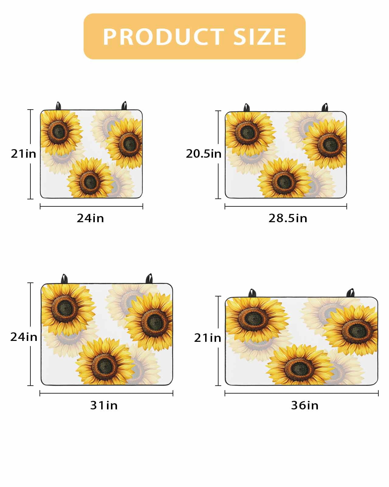 nqOlkjepod Large Induction Cooktop Protector Mat 36"x21", Sunflower Stove Top Covers for Electric Stove, Summer Botanical Floral Blooming Decorative Stove Burner Cover Mats, Glass Top Stove Cover