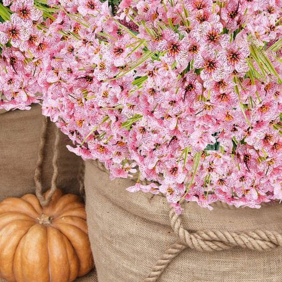 20 Bundles Artificial Outdoor Flowers UV Resistant Fake Flowers No Fade Faux Plastic Greenery Shrubs Garden Porch Window Box Decorating
