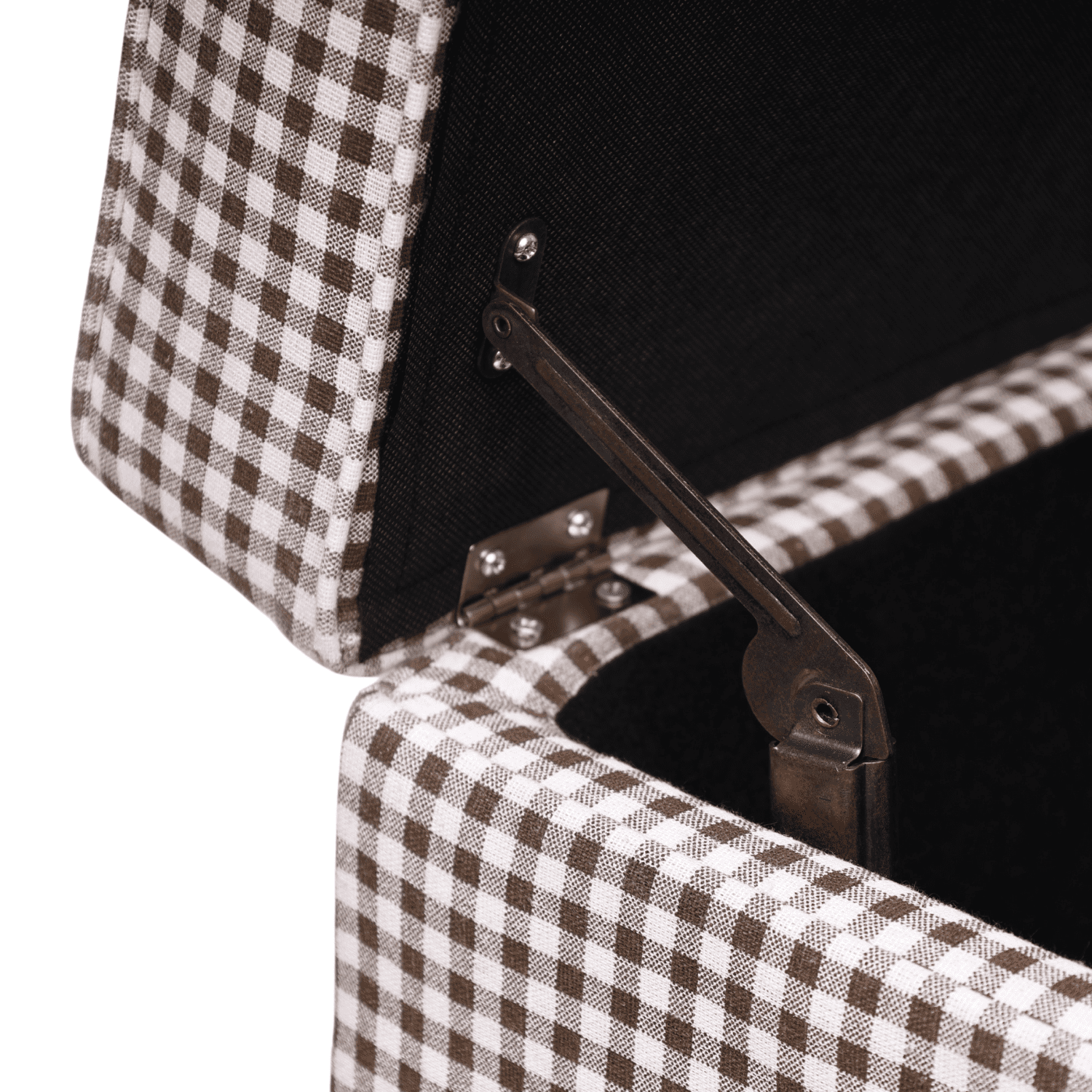 My Texas House Clementine Skirted Upholstered Bench with Gingham Pattern