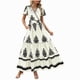 thumbnail image 1 of Vestido Corto para las Mujeres Impresión de Verano Bolsillo Manga Corta Vestido de Playa Fluyente, 200D Tela de Cuatro Lados para Viajes, Fiesta Y Uso Casual Diario, 1 of 8