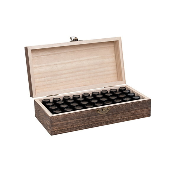 36 Slots Wooden Essential Oil Box Organizer Holds 1-3ml Bottles Essential Oil Carrying Case Storage Wood Box