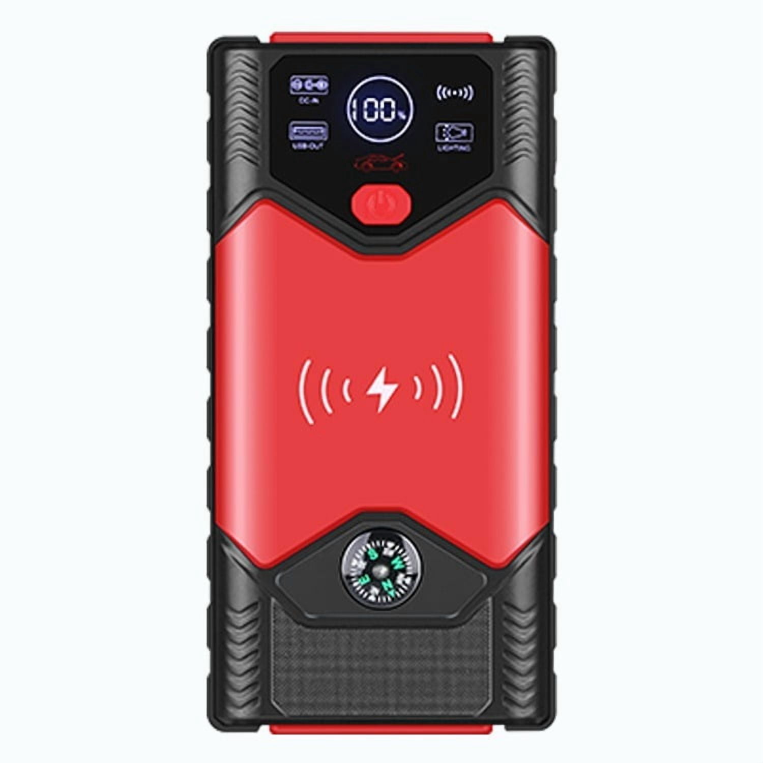 99800mAh Car Battery Charger Portable Jump Starter with Air Compressor for 12V Vehicles LED Flashlight Power Bank Wireless Charging