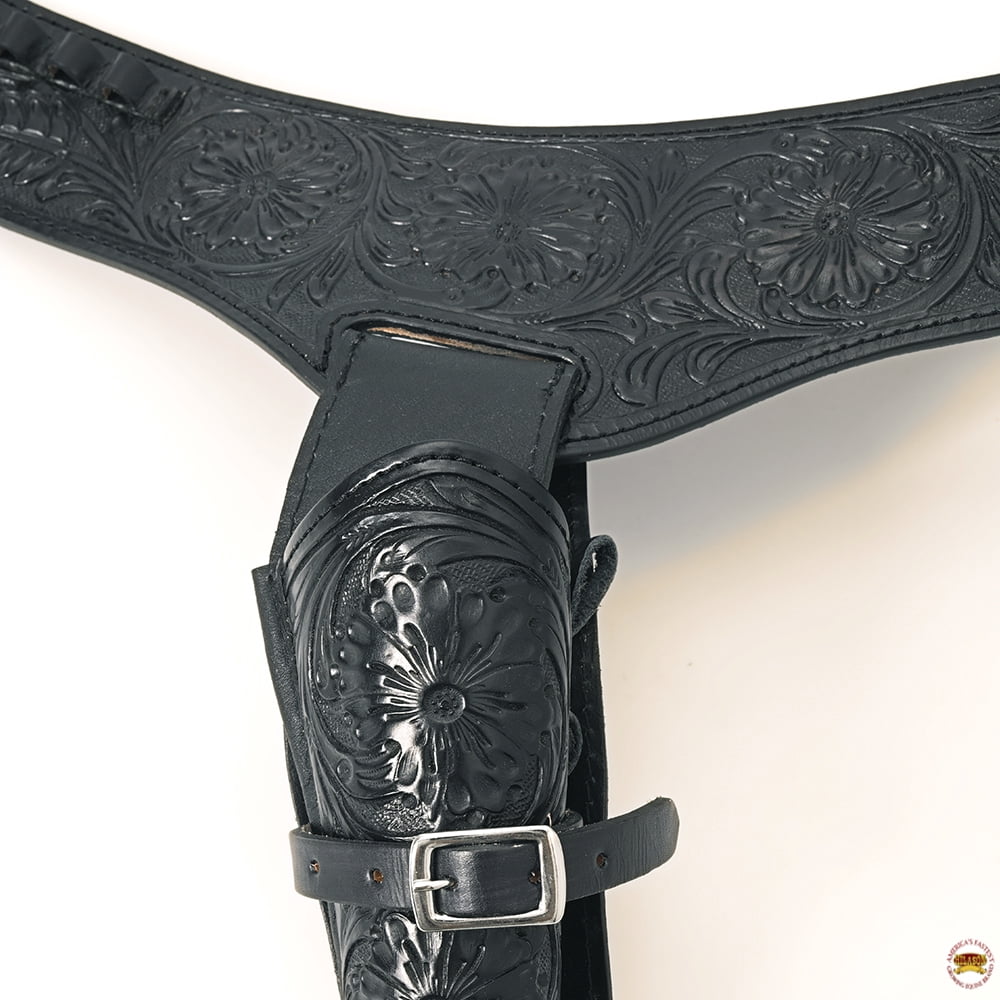 46 In Hilason Western Right Hand Gun Holster Rig 44/45 Cal Leather Cowboy