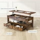 thumbnail image 3 of Mesa De Centro De Madera Rustica Elevable 2 Cajones Abatible, 3 of 6