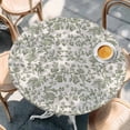 thumbnail image 3 of Spring Flowers Table Cloth, Round Fitted Tablecloths with Elastic Edge, Farmhouse Sage Green Pastoral Floral Leaf Wipeable Waterproof Table Cover for Kitchen Wedding 55-60 Inches, 3 of 4