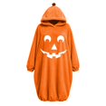 thumbnail image 4 of Ruyelune Pink Halloween Pumpkin Onesie Pajamas for Adults Cute Pumpkin Hooded Costume Plush Pumpkin Sleepwear Funny Halloween Party Outfit S, 4 of 4