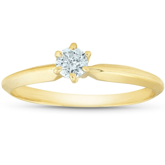 Pompeii 14k Yellow Gold 1/5ct Round Solitaire Diamond Engagement Ring (G/H,I1)