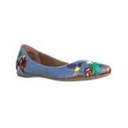 Womens Nine West Suziella Floral Ballet Flats, Light Blue Denim