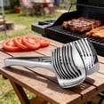 thumbnail image 4 of Tomato Slicer Lemon Cutter Multipurpose Handheld Round Fruit Tongs Stainless Steel Onion Holder Easy Slicing Kiwi Fruits & Vegetable Tools Kitchen Cutting Aid Gadgets Tool, 4 of 6
