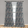 thumbnail image 5 of Ambesonne Surfboard Curtains, Exotic Waters Fun, Pair of 28"x84", Tan Teal Mauve, 5 of 5
