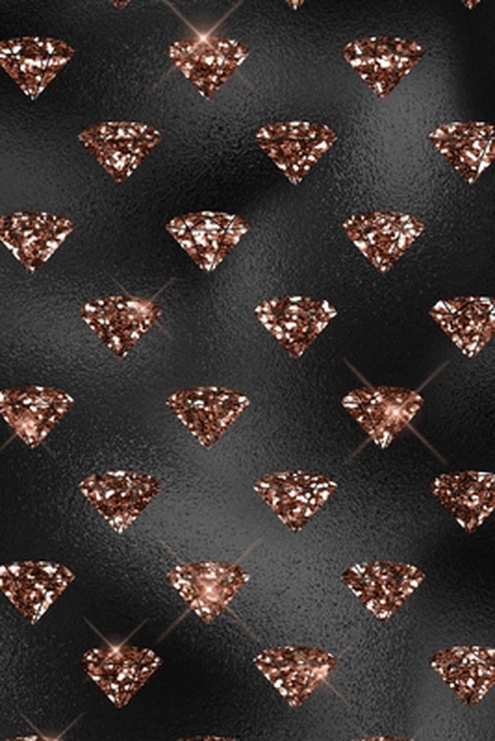 6x9 Blank Softcover Notebook Rose Gold and Black Glam Composition