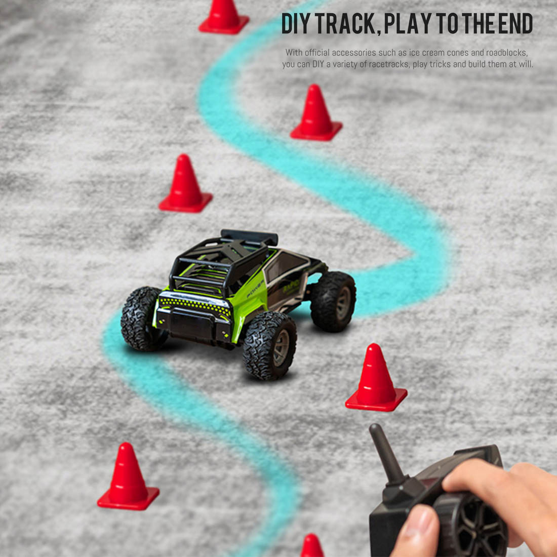 1/32 Mini Electric RC Drift Off-Road Car Model, 2.4G 20KM/H HighSpeed Racing Crawler Vehicle (RTR Version)