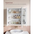 thumbnail image 5 of Mueble de Baño con Espejo, Armario de Pared Moderno con Estante Ajustable y 3 Puertas, Almacenamiento, Blanco, 5 of 5