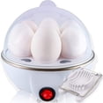 thumbnail image 1 of Electric Egg Cooker Boiler Maker Soft, Medium or Hard Boil, 7 Egg Capacity noise free technology Automatic Shut Off, white with egg slicer included,White Ormromra WMXL-132, 1 of 6