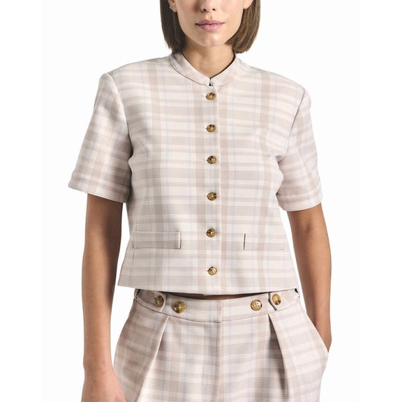 Derek Lam 10 Crosby womens Grace Short Sleeve Jacket, 0, Blue