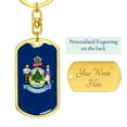 thumbnail image 3 of Maine State Flag Keychain Dog Tag Stainless Steel or 18k Gold, 3 of 16
