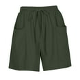 thumbnail image 6 of Lenpel Women's Casual Shorts Elastic High Waisted Drawstring Wide Leg Shorts Lightweight Summer Shorts with Pockets, 6 of 6