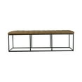 thumbnail image 5 of HomePop Draper 58" Large Ottoman with Button Tufting, Light Brown Faux Leather, 5 of 16