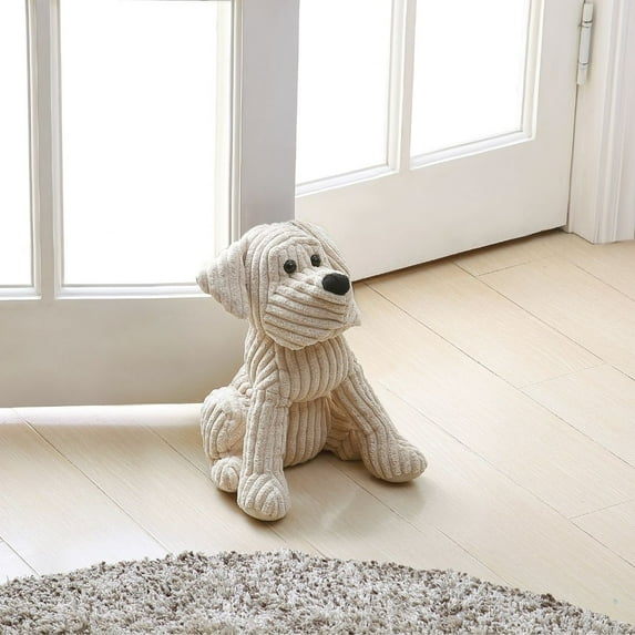 The Draft Stop Cooper the Tan Corduroy Dog Weighted Door Stopper with Sand Fill, 1 Count