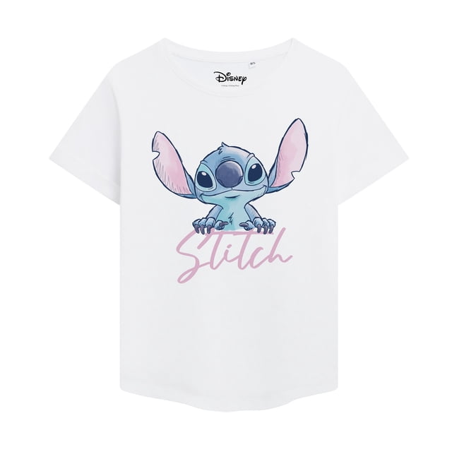 Lilo & Stitch - Camiseta Acuarela para Mujer (Blanco)