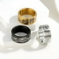 thumbnail image 4 of HIJONES Men's Women's Stainless Steel Halloween Rose Signet Finger Ring 10MM Flat Wedding Band Black Size 7, 4 of 5