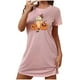 thumbnail image 2 of Camisón corto de talla grande para mujer, camisón de manga corta con estampado de pecho a la moda, camisón para mujer, 2 of 5