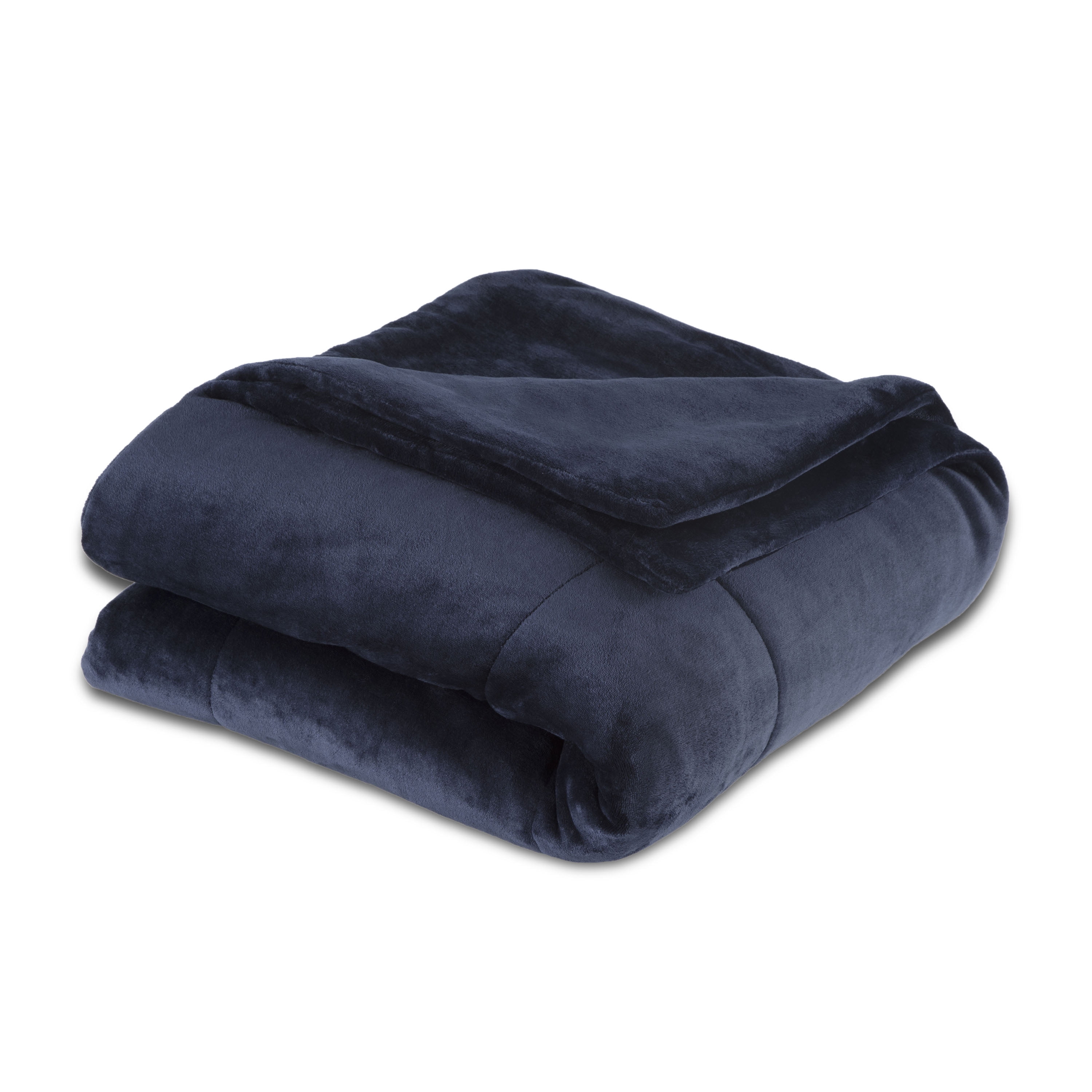 Vellux Plush Quilted Blanket, King, Navy