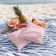 thumbnail image 5 of 2 Pack Outdoor Waterproof Throw Pillows, Minimalist Geometric Pink White Decorative Square Pillow Case Patio Pillows for Chair Couch Sofa 16x16in, 5 of 9