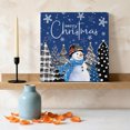 thumbnail image 3 of Ships Next Day Canvas Wall Art 16"x16", Navy Blue Christmas Wood Framed Canvas Print Painting, Xmas Snowman Tree Black Grey Ready to Hang Picture Wall Decor for Home Bedroom Kitchen Office, 3 of 9