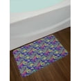 thumbnail image 2 of Paisley Bath Mat, Classic Persian Jacquard Boteh Ikat Motifs Old Welsh Pears Artwork, Non-Slip Plush Mat Bathroom Kitchen Laundry Room Decor, 29.5 X 17.5 Inches, Indigo and Olive Green, Ambesonne, 2 of 2