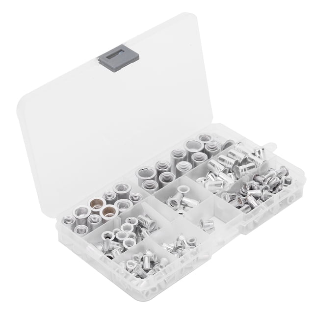 Tuerca de inserción, 165 piezas/caja, tuerca remachable de aluminio con rosca, integración perfecta