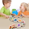 thumbnail image 4 of Wooden Magnetic Train Set - Fun and educational Building Blocks for Kids - includes animal and Fruit Pieces, 4 of 7