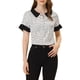 thumbnail image 1 of INSPIRAR CHIC Blusas de Polka Dots con Cuello de Muñeca y Mangas Cortas S Blanca, 1 of 5