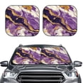 thumbnail image 2 of Vsdgher Purple Gold Marble Swirls Print Car Windshield Sun Shade, Reflective Sunshade Window Sunshade Sun Visor Protector Fit for Cars,Trucks,SUVs-Small, 2 of 6