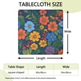 thumbnail image 2 of Pioneer Flower Floral Print Pattern Square Fitted Tablecloth with Elastic Edge,Square Table Cover,Washable Elastic Table Cover for Home Kitchen Party Decor 34"x34", 2 of 6