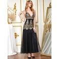 thumbnail image 2 of ANGEL FASHIONS Women Deep V Neck Embroidery Tulle Evening Dress Medium, 2 of 6
