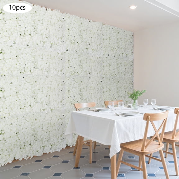 10-Pack White Artificial Flower Wall Panels for Wedding Party Photography Backdrop 60*40 cm/24*16 inch